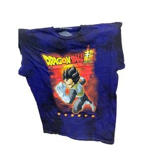 Dragon Ball Super Vegeta Shirt Size L Short Sleeve Blue Tie Dye